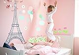 Oopsyデイジーエッフェル塔午後ピールとPlace、Graypinkmulti、54 "×45"