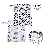 DEWEL　40×30cm　２枚セット　 おむつ 収納袋　 おむつポッチ ベビーカー用　洗濯可 ジャッパー式収納 お出かけ 旅行