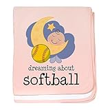 CafePress – DreamingについてソフトボールBaby Blanket – スーパーソフトベビー毛布、新生児おくるみ 標準 ピンク 575469398-0-173-0