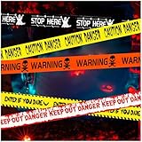 AUGSHYO ハロウィン 警告 テープ 非粘着 5本セット 9M×4.8CM お化け屋敷 注意 標識テープ ハロウィン 飾り付け 装飾 小道具 飾り 立入禁止