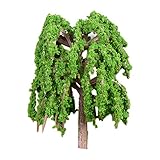 Vosarea 人工　ミニツリー植物　ミニ　造園装飾　シミュレーション　プラスチック　ツリー装飾　ガーデン（嘆きの柳の木）