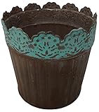 大橋新治商店 アンティーク調 ブリキ鉢カバー プランターカバー Tin pot レデリ ブラウン ポット M 30-434