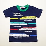 でんたま（新幹線） 半袖Tシャツ 100ｃｍ-130ｃｍ （842DT0011） (120cm, ネイビー)