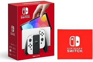 Nintendo Switch（有機ELモデル） Joy-Con(L)/(R) ホワイト【Amazon.co.jp限定】特典 Nintendo Switch ロゴデザイン マイクロファイバークロス 同梱
