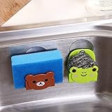 Generic Brown : Kitchen Sink Sponge Holder Bathroom Hanging Strainer Organizer Storage Rack