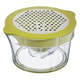竹原製缶 おろし器 しぼり器 グリーン 高さ14.8×幅12.9cm おろし ジューサー 1台2役 おろしdeジューサー