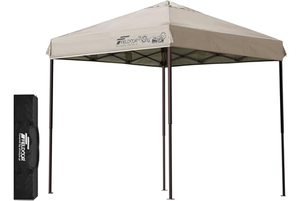 FIELDOOR 組立て簡単!! ワンタッチタープテント G03 スチールフレーム 2.0m 風抜けベンチレーション 高耐水加工&シルバーUVカットコーティング 紫外線カット 遮熱