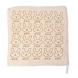 Demiawaking スクエア　よだれカバー ラビット プリント　肌さわり優しい繊維　明るい三色可選択 (ベージュ)