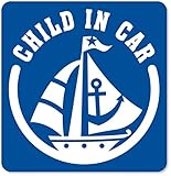 imoninn CHILD in car ステッカー　【マグネットタイプ】　No.13　ヨット　（青色）