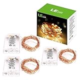 LE 電池ホルダー 60 LED 6m ストリングライト イルミネーションライト 防水銅線ワイヤー フェアリーライト 3点セット クリスマス 結婚式 パーティー イベント 装飾 電球色