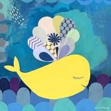 Oopsy Daisy Sweet Yellow Whale Wall Art, 14 by 14 [並行輸入品]