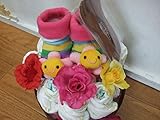 出産祝い おむつケーキ 女の子『プチ』お花 赤ちゃんギフト オムツケーキ パンパース