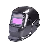 Nuzamas 太陽電源自動暗く溶接ヘルメット マスク溶接シンプルな黒顔保護アーク Tig Mig 研削プラズマ切断用調節可能な日陰範囲 DIN4/9-13 UV/IV 保護 DIN16