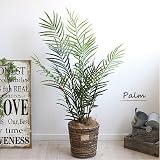 (再入荷しました) 観葉植物 パームヤシ 100cm バスケット ココファイバー付きセット 造花 人工観葉植物 消臭 CT触媒