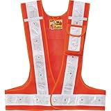 緑十字 多機能LED安全ベスト 橙/緑発光/白反射 フリーサイズ メッシュ生地 238100