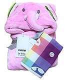 【La Bella】 アニマル ベビー タオル ポンチョ 男女兼用 空調 防寒 対策 プール サイド 海 出産祝い にも (ぞう（ピンク）)