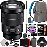 ソニー 18-105mm F/4 E PZ G OSS パワーズーム Gレンズ SELP18105G ミラーレスEマウントカメラ用 デコギア写真バックパックケース フィルターキット 64GBカード 一脚 アクセサリー付き