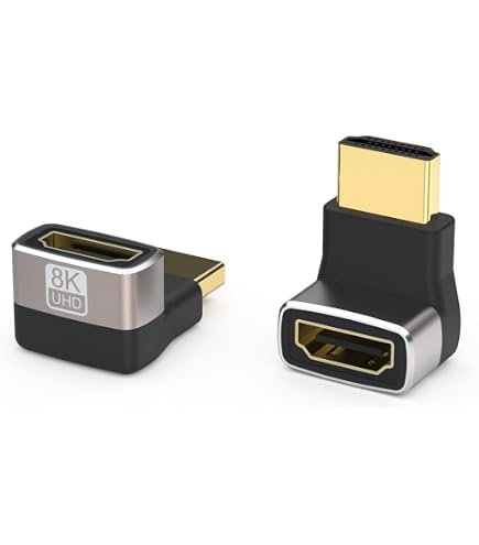 Amazon.co.jp: HDMI L字 90度+270度 変換 アダプタ HDMI2.1 オスtoメス