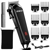 電動バリカン 【2020最新版】 ヘアカッター ヘアクリッパー 充電式 コードレス 電池残量表示 IPX7防水 水洗い可 取り外し可 10段