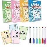 Math Flash Cards, Math Facts Flash Cards, Rewritable Math Cards, Elementary Math Flash Cards, Math Study Cards for Kids, Math Game Flash Cards, Educational Math Game Flash Cards for Children Ages 4-8