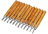 彫刻刀 12本組 右利き用 学生用品 DIY工具 篆刻刀 版画 細工 大工 図工 美術 仕事 木彫り 木像 木槌 荒削り 彫刻プロ仕様 伝統工芸 個人趣味 収納ケース付き