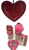 Adult Valentine's Gift Set - Love Bug Heart Glasses Heart Scarf & More [並行輸入品]