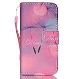 UNEXTATI iPhone SE ケース 手帳型ケース カバー ウォレット型ケース 高品質 PUレザー 収納 耐衝撃 全面保護 Apple iPhone SEケース Case (ピンク, P12)