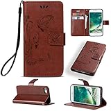 UNEXTATI iPhone 7 Plus ケース 手帳型 保護 ケース 高品質 PU レザー ストラップ付き カード収納ケース カバー 耐衝撃 スタンド機能 付き Apple iPhone 7 P