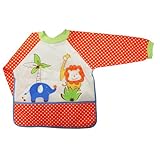 Kidiway Bib with Sleeves, Dotted Orange by Kidiway