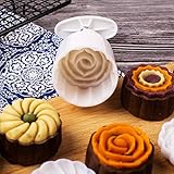round mooncake pastry mold 50g hand press mould flower pattern