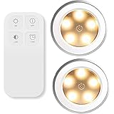 BigFox LEDタッチライト キッチンライト LEDナイトライト ワイヤレス リモコン付き 電池式 省エネ LEDスポットライト 玄関/階段/クロゼット/廊下/台所/本棚などに最適 自然光 (2*