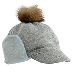 Plus Nao(プラスナオ) フリース耳あて帽子 キッズ キャップ 女の子 男の子 ジュニアサイズ キャップ 子供用 お洒落 防寒 オシャレ キッズ帽 - グレーベージュ