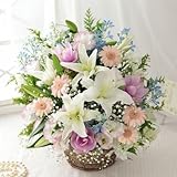 BunBunBee 旬のおまかせアレンジ「ホワイト＆パステル～リリー～M」