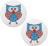 セットの2ブルー円フクロウセラミックキャビネット引き出しノブ