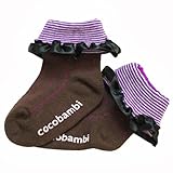 【ｃｏｃｏｂａｍｂｉ】クルーソックス　ブラウン　9-15cm