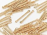 ファイニエ メタルスティック パーツ デザインスティック 模様有 ゴールド 20mm 50個 両カン付 ピアス イヤリング パーツ 金具 AP0661