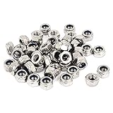 uxcell　ナイロン　ロック　ナット　M6 316 　ステンレス　スチール　セルフ　ロック　ナイロン　50本いり