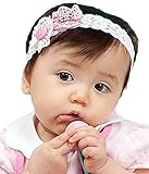 Housweetyホワイトベビー　キッズ 赤ちゃん　カチューシャ　ヘアアクセサリー　ヘアバンド ヘッドバンド レース ボタン　髪飾り 子供服 出産祝い 結婚式 プレゼント ギフト 伸縮性がある 　かわ