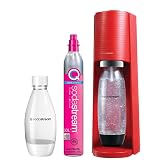 [公式] ソーダストリーム TERRA(テラ) スターターキット ｜マシン本体 + 60Lガス1本+ボトル2本(1L×1本&0.5L×1本)｜ レッド 炭酸水メーカー 電源不要 sodastream