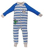 Kirkland Signature (カークランド) オーガニックコットン100％ 長袖 カバーオール ベビー服 (海賊船・ブルー) 1pc Sleeper (24M(95))