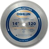 Oshlun SBF-140120 14-Inch 120 Tooth TCG Saw Blade with 1-Inch Arbor for Mild Steel and Ferrous Metal