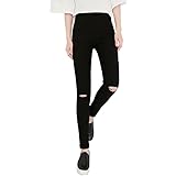 パンツ レディース ロング丈 ボトムス 女性 スキニーパンツ デニム ダメージ加工 スキニー レギンス 美脚 伸びるストレッチ 伸縮性 ウエストゴム ロング丈 スリム 大人 ガールズ ロングパンツ デニムパンツ オシャレ 着回し カジュアル 春 秋 