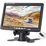OBEST 7インチオンダッシュ液晶モニター ２４～１２Ｖ対応 リモコン切替可能 電源直結式 バックカメラ 映像２系統入力 ヘッドレストモニター枠