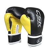 武術・格闘技/空手/防具 個性的 皮革製のキックボクシング グローブ・打撃練習用のグローブ・手袋・子供用のボクシンググローブ 左右セット ブラック(3-12歳)