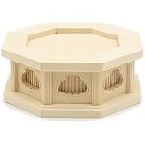 栗田こだわり仏像 【木彫仏具】 八角台座 2.5寸用(W12.5cm、D12.5cm、H5cm) 桧木製 19429