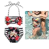 Liebeye 子供ちょう結び水着　女の子　カラフル　快適　通気性　ビキニ　スーツセット　2Pcs/セット s17003 4t