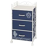 チェスト 3段 かわいい Disney ディズニー プリンセス 組立簡単 美女と野獣 ベル ネイビー 幅45×奥行35×高さ81.5cm FB45B-3NV