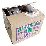 Cute Kitty Catコイン保存ボックス自動Stealing Coin Piggy Bank for Kids Children Present Gift