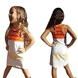ベビーガールズベストドレス、子供Franterd花プリントノースリーブパーティープリンセスドレス カラー: オレンジ