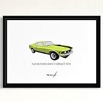 Amazon.co.jp: ポスター ビンテージカーポップアート アメ車 A4額入り